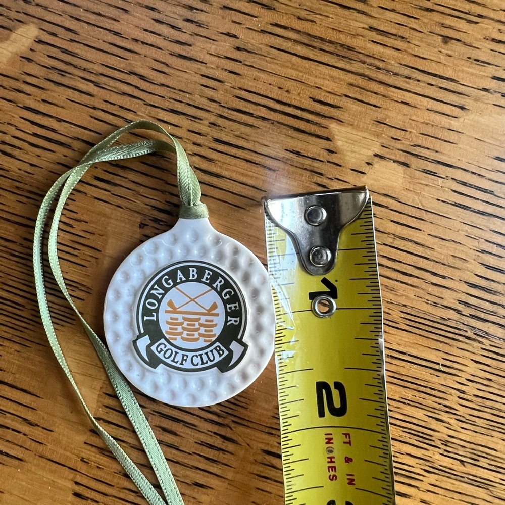 Longaberger Golf Club White Ornament with Green Ribbon - Picture 3 of 3